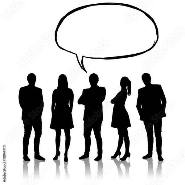 Fototapeta 会社員のシルエットと吹き出し２
