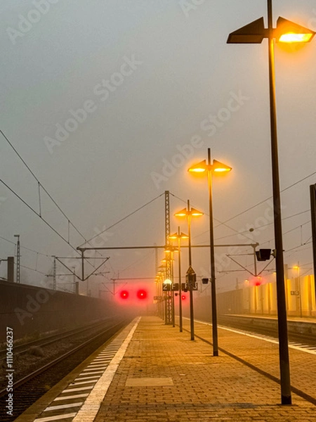 Obraz Bahnsteig im nebel