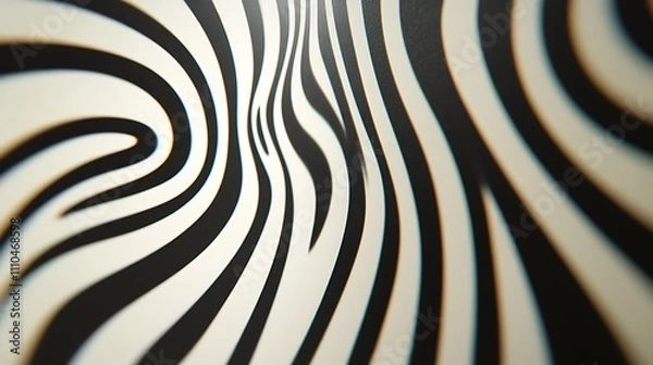 Fototapeta Black swirling lines on a white background, creating a bold and dynamic design. 