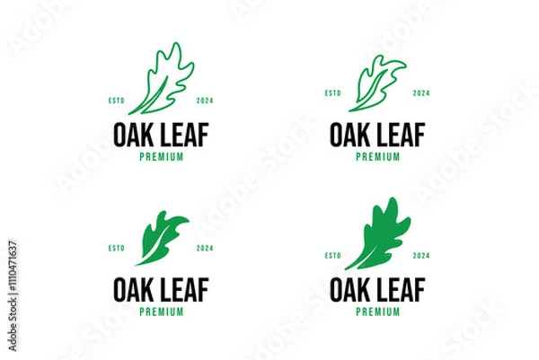 Fototapeta Autumn oak leaf logo design concept vector template illustration