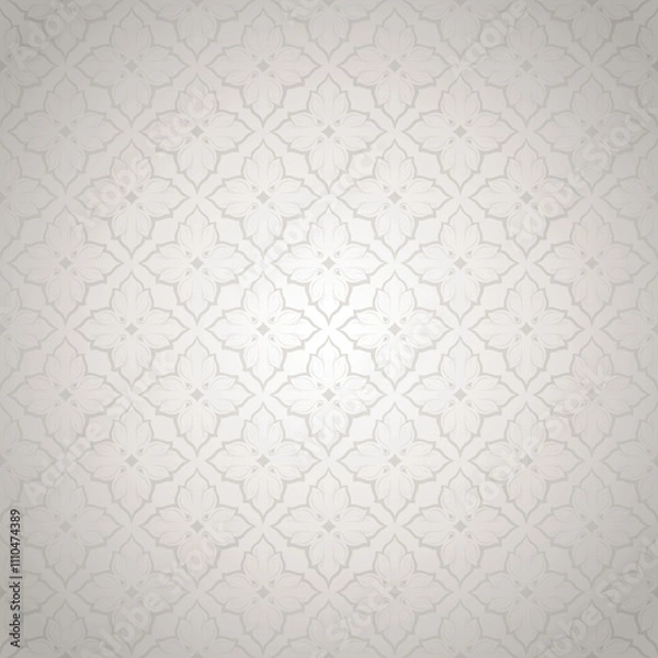Fototapeta white wedding background with a pearl shine, royal, vintage with classic Baroque pattern, Rococo with darkened edges background, card, invitation, banner. Square format