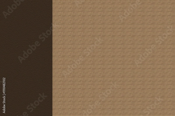 Obraz 画用紙とボーダーの紙の画面分割 茶色 ベージュ