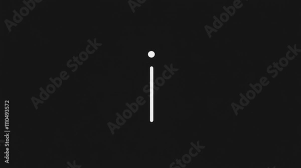 Obraz Minimal letter I logo, simple vertical line with a small curve 