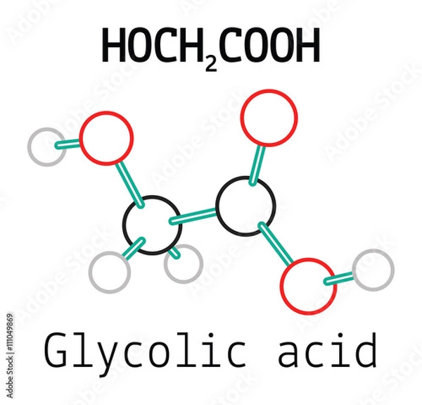 Obraz C2H4O3 glycolic acid molecule