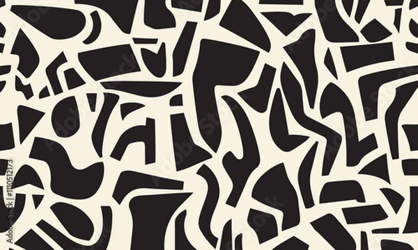 Fototapeta unique bold abstract black seamless pattern for luxury design and wallpaper