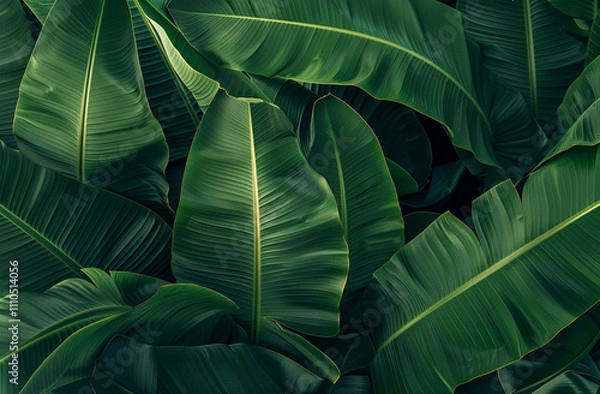 Obraz Green Banana Leaf abstract background realistic bananas leaf wallpaper