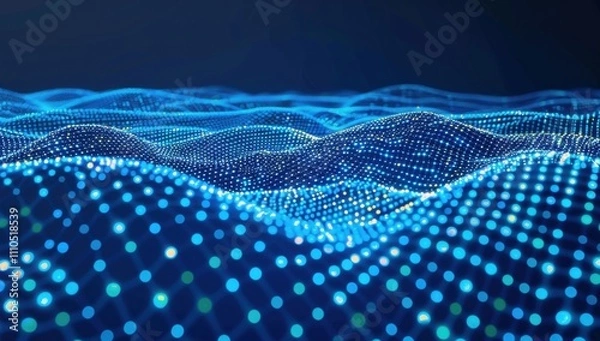 Obraz A colorful wave of light with blue, red and pink colors