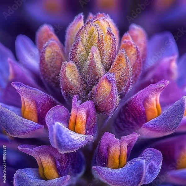 Fototapeta Floral blooming action vibrant garden nature photography close-up view macro perspective for tranquil aesthetics