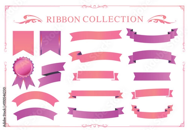 Fototapeta リボンデザインセット