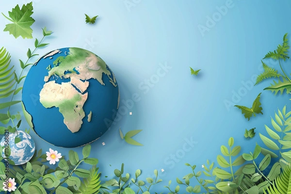 Fototapeta Greeting card with holiday composition for world environment day