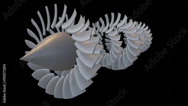 Fototapeta The blades of an airplane engine.3d render illustration