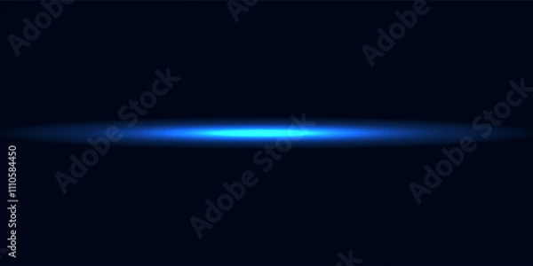 Fototapeta Blue glowing shiny lines effect vector background. Luminous white lines of speed. Light glowing effect.