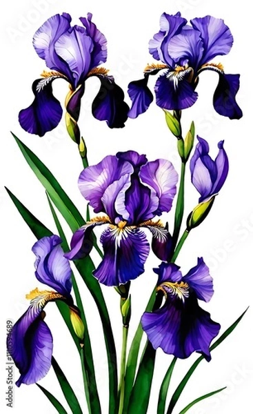 Fototapeta iris flowers isolated on white