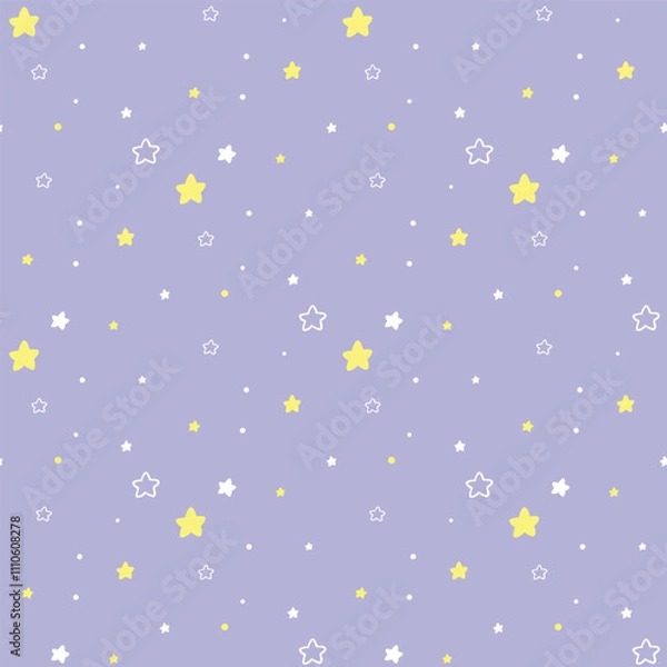 Fototapeta Purple seamless pattern with stars