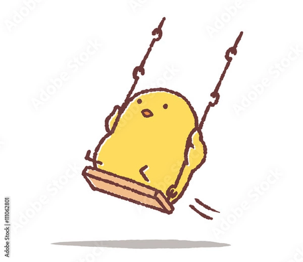 Fototapeta ブランコに乗るヒヨコ