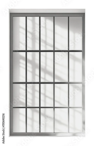 Fototapeta Window design with geometric pattern and shadows, cut out - stock png.