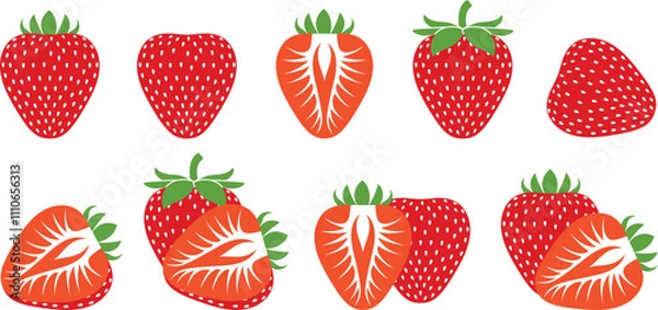 Obraz Strawberry logo. Isolated strawberry on white background