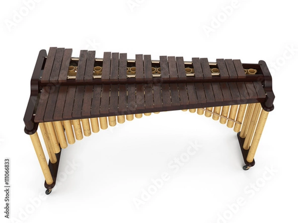 Obraz Marimba na białym renderowania 3d