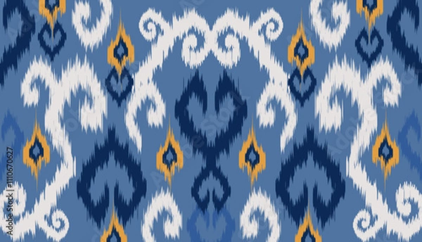 Fototapeta geometric ethnic vintage texture vector art design. textile fashion pattern line ikat seamless pattern and batik fabric texture asian background wallpaper geometry indian. Ethnic abstract ikat art .