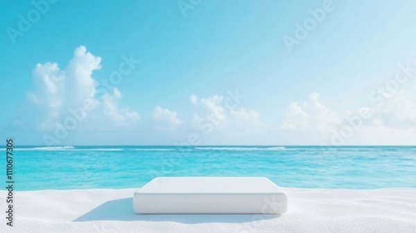 Fototapeta Pearl Harbor Remembrance Day, Independence Day, Memorial Day Serene Ocean Scene with White Platform