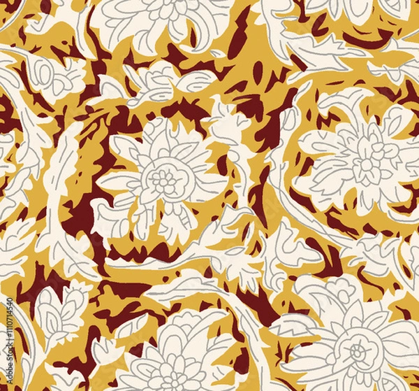 Obraz Abstract seamless pattern with plants, herbs and flowers