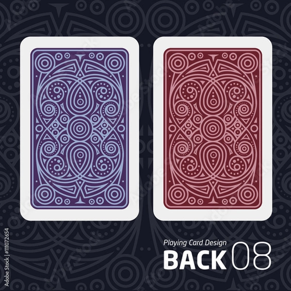 Fototapeta The reverse side of a playing card for blackjack other game with a pattern