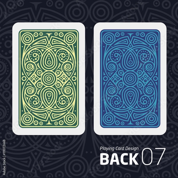 Fototapeta The reverse side of a playing card for blackjack other game with a pattern