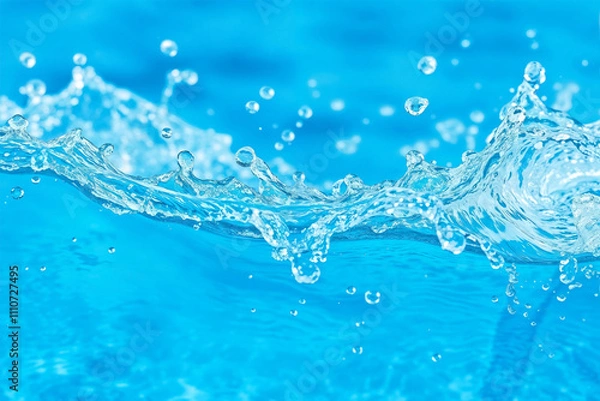 Obraz Water splashes in blue pool refreshing summer vibes