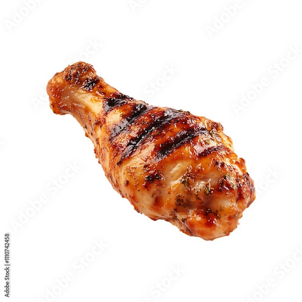 Fototapeta Roasted Chicken isolated on a transparent background. Grilled Chicken