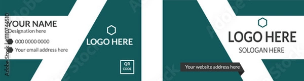 Fototapeta Creative and modern business card design with cyan color Clean and simple business card template stylish background white color text cyan black elegant business card design