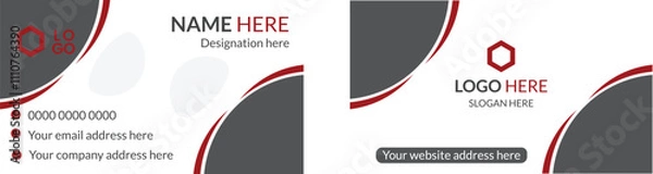 Fototapeta Creative and modern business card design with light dark black color and dark  color Clean and simple business card template stylish background white color text cyan black elegant business card design