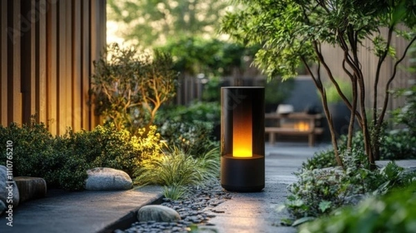 Fototapeta Modern Outdoor Lighting:  Create a Relaxing Ambiance with Flameless Lanterns in Your Garden