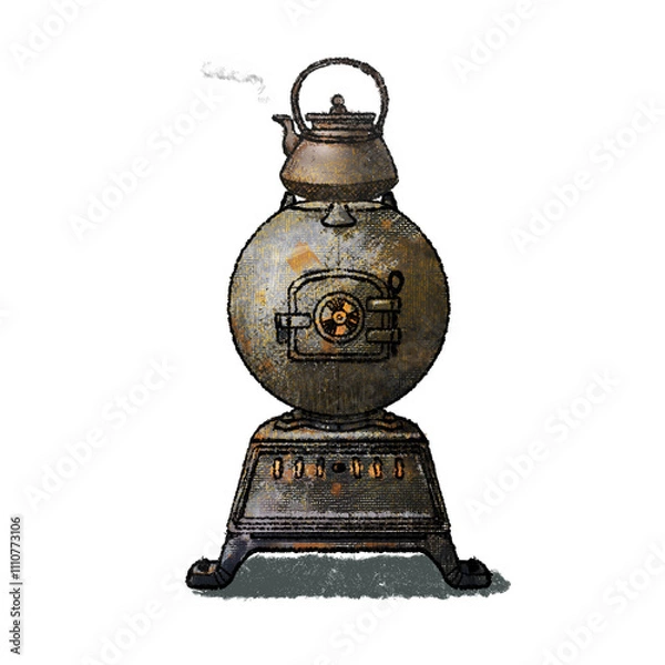 Obraz 暖房器具イラスト素材・だるまストーブ