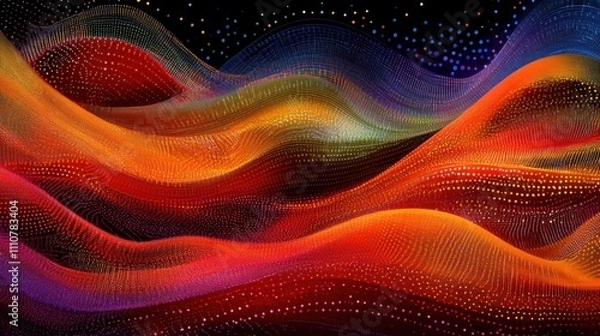 Fototapeta Colorful Waves of Light in Abstract Artistic Composition