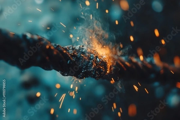 Fototapeta Dynamic Welding Process with Bright Arc in Action