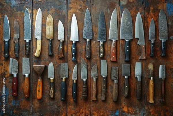 Obraz set of knives on a white background