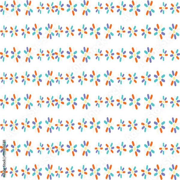 Obraz seamless pattern with flowers and damask pattern