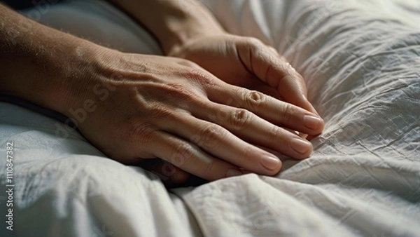 Fototapeta close up of a senior person holding their hands,closeup_image_capturing_an_intimate_moment,generative ai