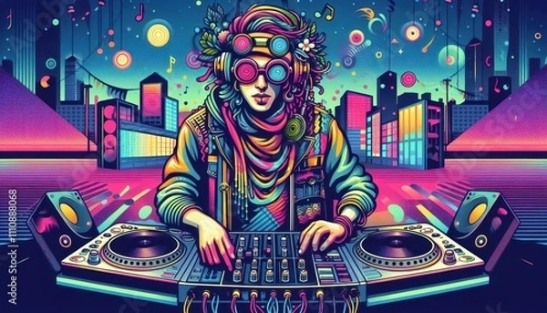 Fototapeta dj and music content created with generative AI software.