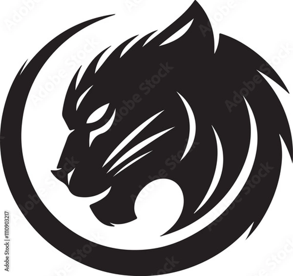 Obraz Black Panther vector with white background