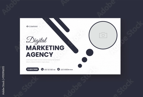 Fototapeta Corporate business and digital marketing youtube thumbnail or web banner template