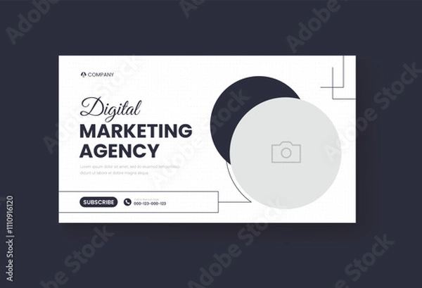 Fototapeta Corporate business and digital marketing youtube thumbnail or web banner template