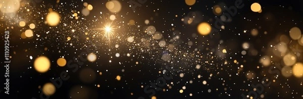 Fototapeta Celebratory Sparkler in Motion: Glowing Particles and Warm, Glimmering Light Effects for a Festive Atmosphere