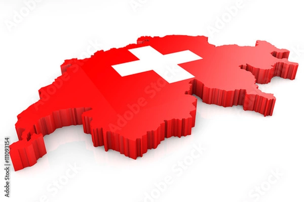 Fototapeta Umriss Schweiz 3D