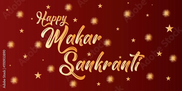 Fototapeta Happy Makar Sankranti Festival Background Design Template, Flyer, poster, banner, greeting card, invitation , social media post. eps10