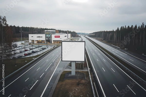 Fototapeta Advertisement board motorway high way