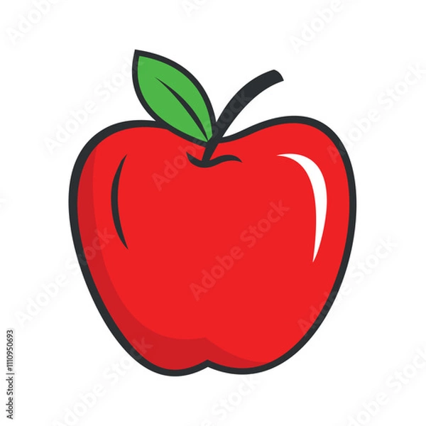 Fototapeta Red apple fruit icon vector with filled outline style. Perfect apple design for use as icon and professional logo.