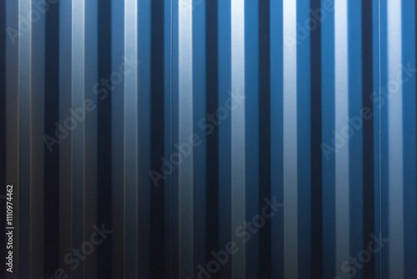 Fototapeta blaue Metallwand eines Containers