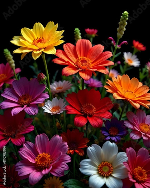Fototapeta The flowers that bloom are so beautiful with various colors