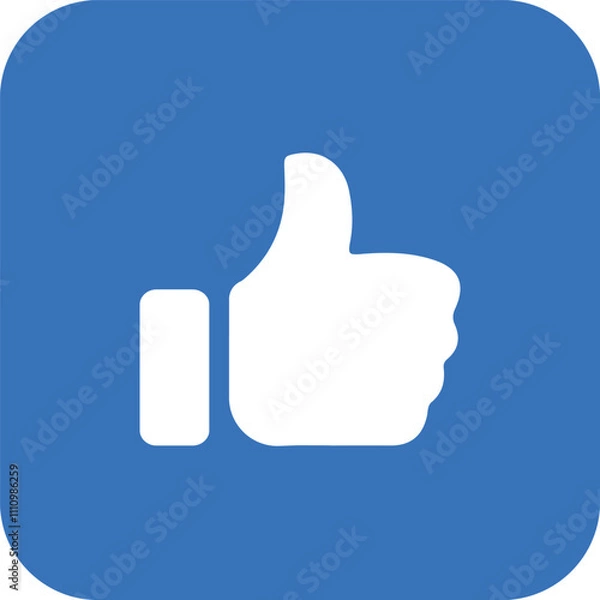 Fototapeta Facebook thumb up like background in flat style.